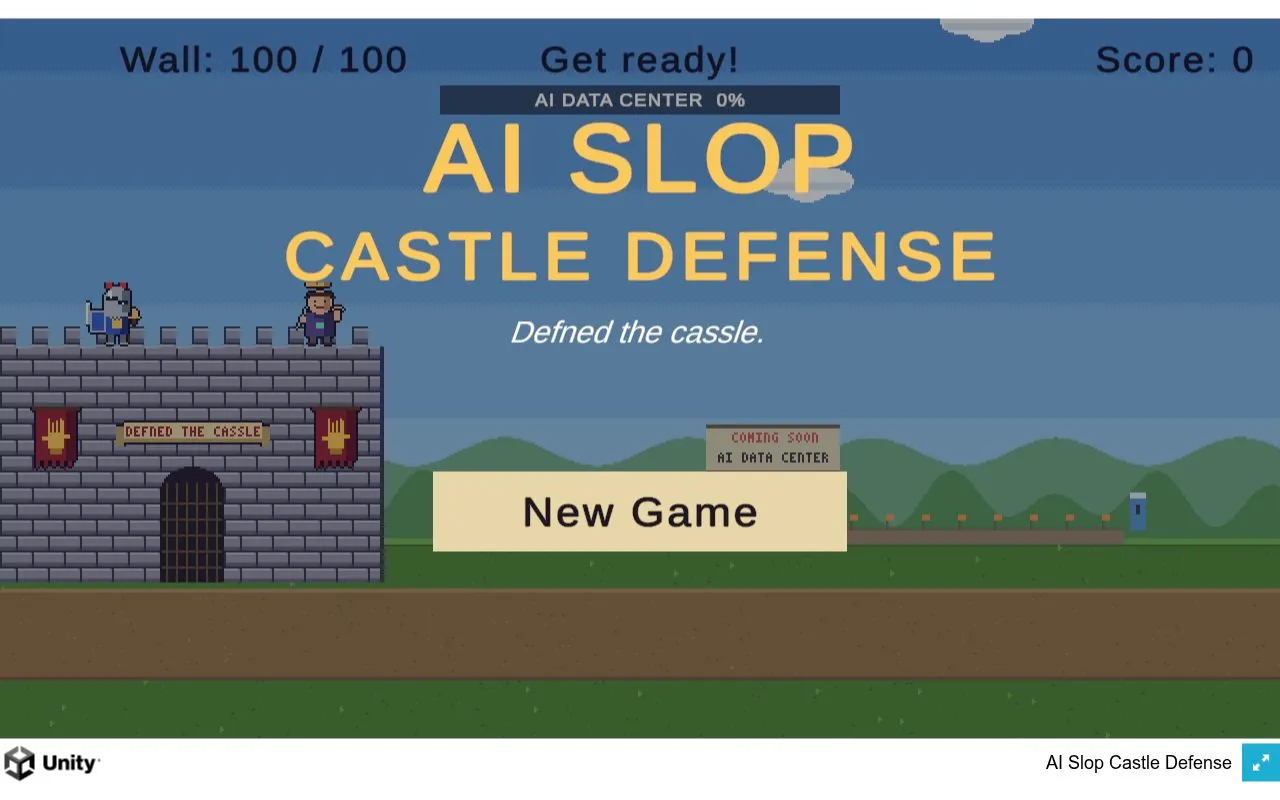 Screenshot of AI Slop Castle Defense